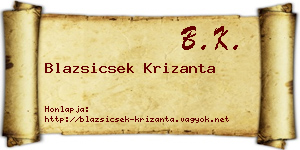 Blazsicsek Krizanta névjegykártya